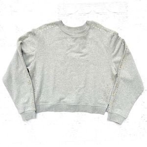 The Kooples Grey Studded Sleeve Sweatshirt Size 3 / Large
